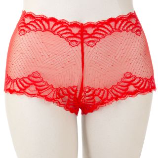 Popsi Lingerie – Lace Crotchless Panty – Red – Plus Size 