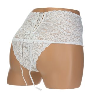 The Victorian Panty with Ribbon - White - Medium