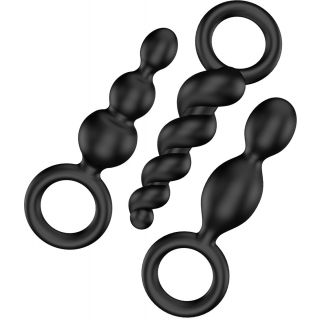 Satisfyer - Silicone Butt Plugs - 3 Piece Value Pack - Black