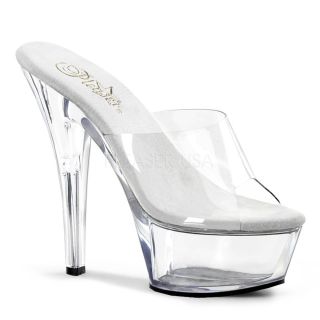 6 inch Spike Heel Sandals - Clear - Size 6