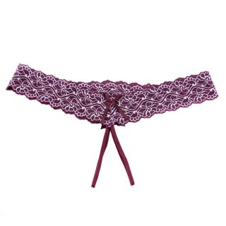 Popsi Lingerie – Lace Crotchless G-String – Purple – Plus Size