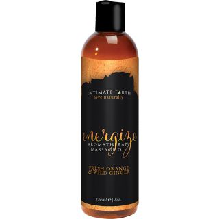 Intimate Earth - Aromatherapy Massage Oil - 8 oz - Fresh Orange and Wild Ginger