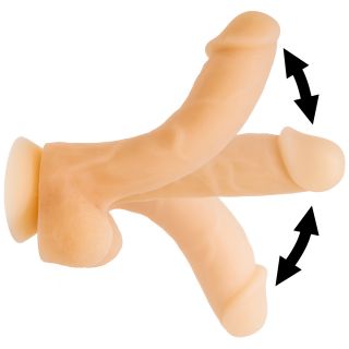 BMS - Addiction – David 8” Bendable Silicone Dildo – Beige