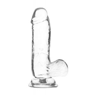 BMS - Crystal Addiction – Clear 6" Dildo with Balls 