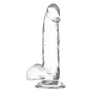 BMS - Crystal Addiction – Clear 8" Dildo with Balls