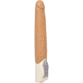 Long John Realistic Thrusting Vibrator - 11"-Beige