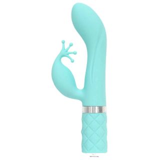 BMS - Pillow Talk - Kinky Dual Vibrator - Rechargeable -  Teal