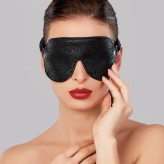 Allure – Adore – Pebbled Faux Leather Reversible Mask - Black
