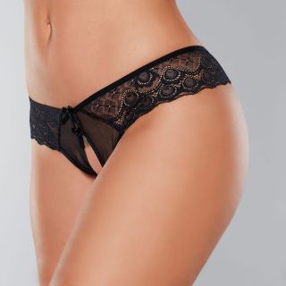 Adore by Allure Foreplay Crotchless Panty - Black