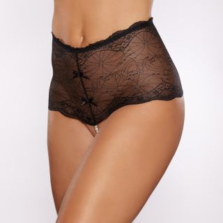 Allure Passion and Pearl Thong – Black – One Size Fits Most