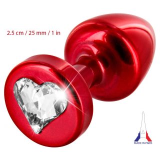Anni Red Heart Butt Plug with Swarovski Elements (T1 Size) - Red