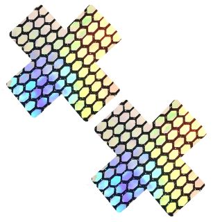 Neva Nude - Mirrored Mayhem Holographic X Factor Nipztix Pasties