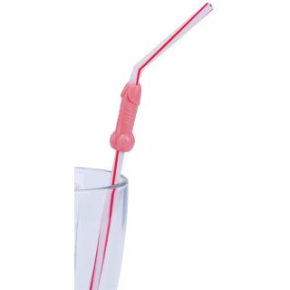 Bendable Willy Straws- Flesh - 6pk