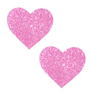 Neva Nude - Sparkle Pony Pink Glitter I Heart U Nipztix Pasties 