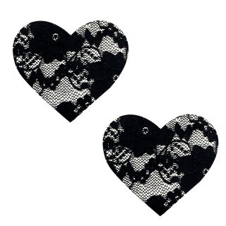 Neva Nude - Vogue Black Lace I Heart U Nipztix Pasties