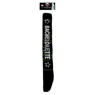 Black Bachelorette Sash with Decorative Stones - Black - OS