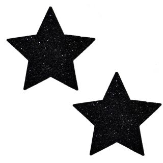 Neva Nude - Black Malice Glitter Starry Nights Nipztix Pasties