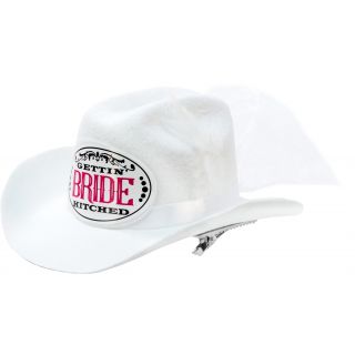 Bride - Gettin' Hitched Cowgirl Hat - White