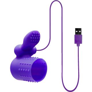 Buckle Up Silicone Cock Ring Enhancement Sleeve with Clitoral Stimulator - Purple