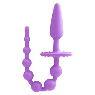 Butt-On ~ 2 in 1 Plug & Beads ~ 100% Silicone - Purple