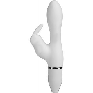 Crazy Performer 7" Waterproof Silicone Smooth Rabbit Vibrator - White
