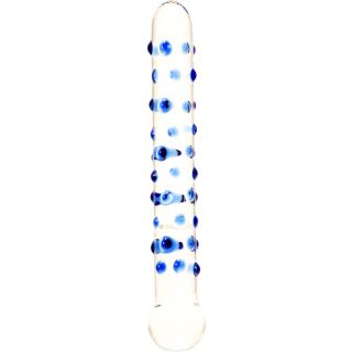 Kinx - Dotted Glass Double ended Dildo - Blue