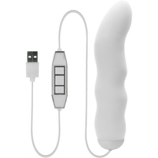 Dynamic 6.5 Inch Silicone USB Vibrator (USB Powered) - White