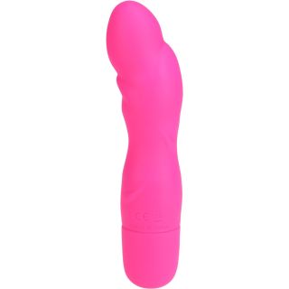 First Night Silicone Vibrator with Ripples - Pink