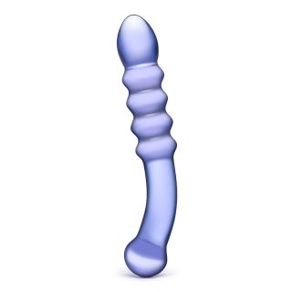 Glas – Purple Rain 9” Glass Ribbed Dildo