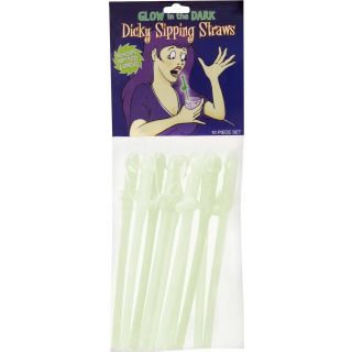 Glow in the Dark Dicky straws - 10pc Set