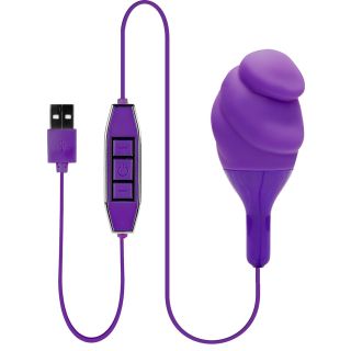 Hands On 2" Textured Silicone USB Vibrator - Purple