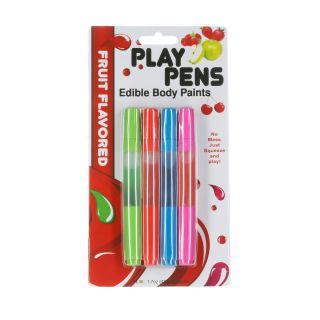 Hott Products - Play Pens Fruit Flavoured Edible Body Paints – 4 Pack
