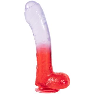 6.75 Inch Dildo With Balls For The Buttocks - Red