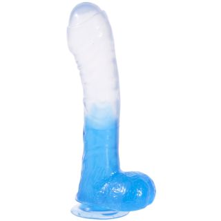 6.75 Inch Dildo With Balls For The Buttocks - Blue