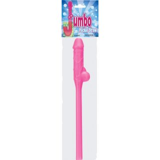 Jumbo Pecker Straw 11 inch - Pink