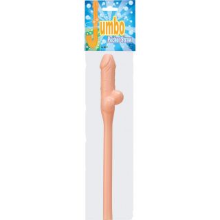 Jumbo Pecker Straw 11 inch - Beige