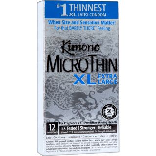 Kimono Micro Thin XL - Extra Large Condoms - 12PK