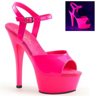 Pleaser USA – 6" Spike Heel Platform Shoes – Neon Hot Pink 