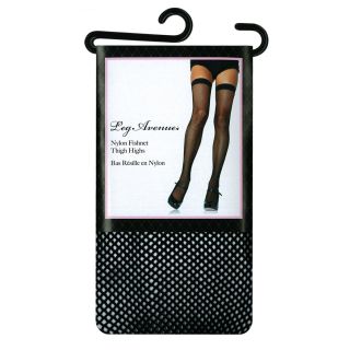 Leg Avenue ~ Nylon Fishnet Thigh Highs - Black - OS