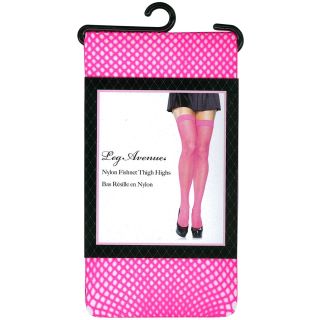 Leg Avenue ~ Nylon Fishnet Thigh Highs - Pink - OS