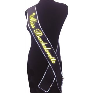  Glow In The Dark Black Sash - Black