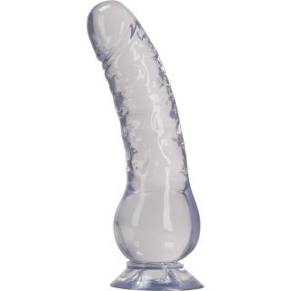 Luxy Clear Stone Realistic Dong with Suction Cup- Tilted - Clear