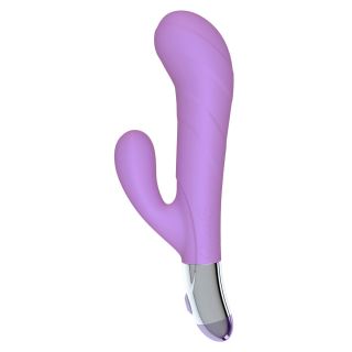 Mae B Lovely Vibes G-Spot Shaped Soft Touch Twin Vibrator - Purple