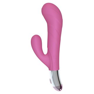 Mae B Lovely Vibes G-Spot Shaped Soft Touch Twin Vibrator - Pink