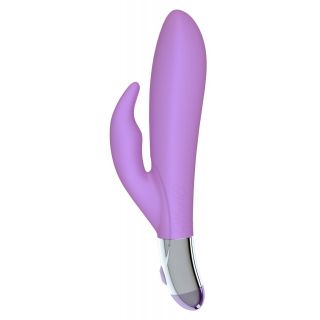 Mae B Lovely Vibes Rabbit Shaped Soft Touch Twin Vibrator - Purple
