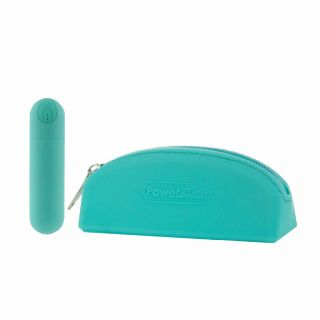 Pure Love Vibrating Bullet & Silicone Pouch - Teal