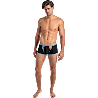 Male Power Cutout Mini Short - Black/Blue - L