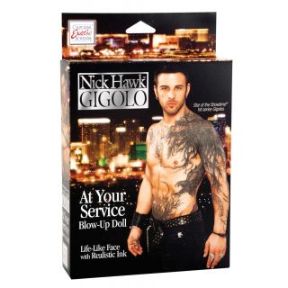 Nick Hawk Gigolo "At Your Service" Blow Up Doll