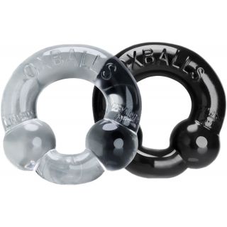 Oxballs – Ultraballs Cockring – 2 Pack -Black & Clear
