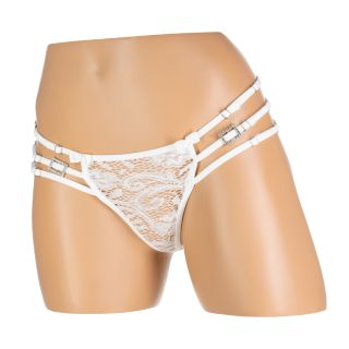G World Intimates – Bling & Lace Panty – White – One Size